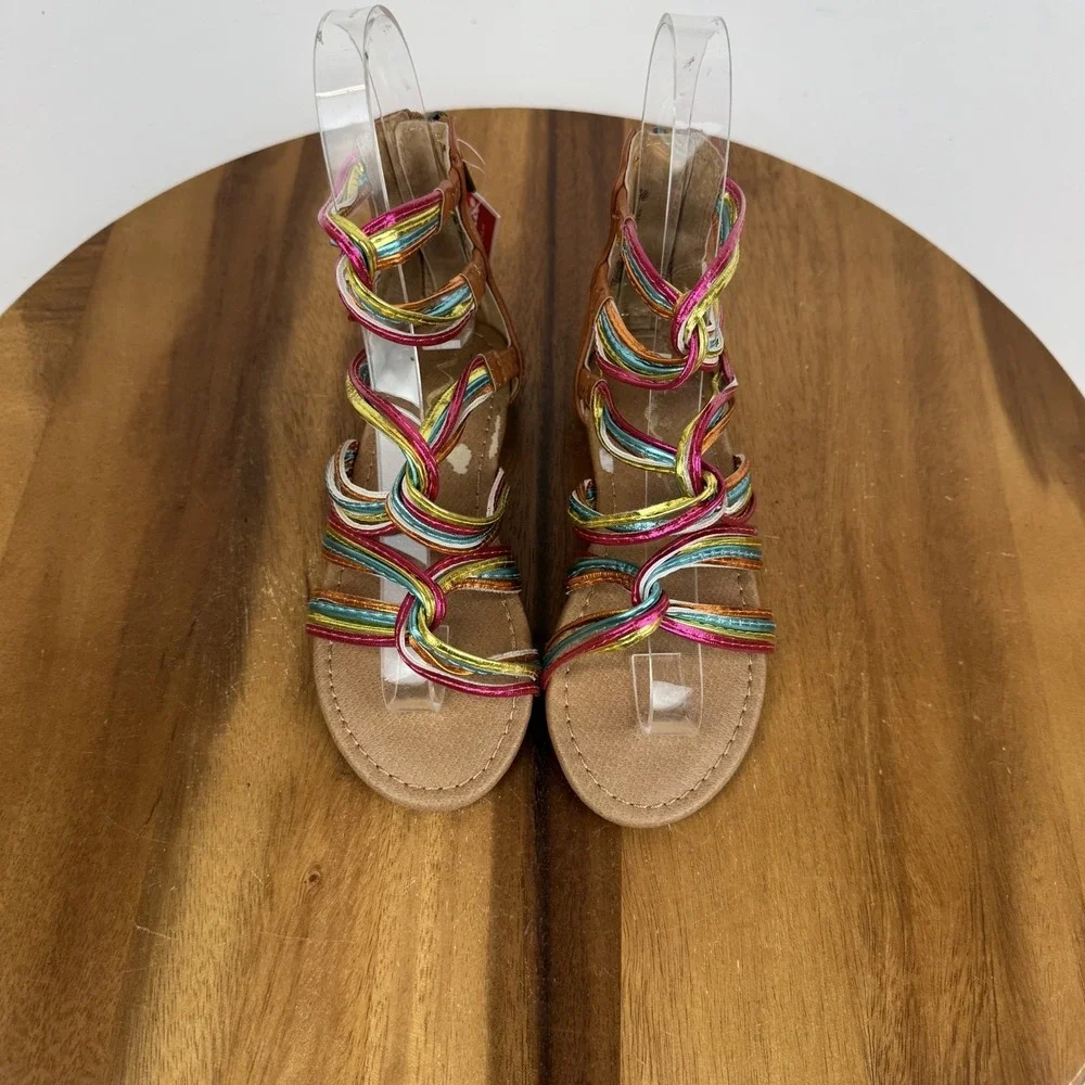 New NWOB Little Kids Girls Nina Marietta‎ Metallic Gladiator Sandals Size 11 C